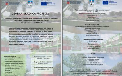 Osobna iskaznica za projekt “Izgradnja nove zgrade OŠ “Ljudevit Gaj” Krapina sa školskom sportskom dvoranom na novoj lokaciji u Krapini” .